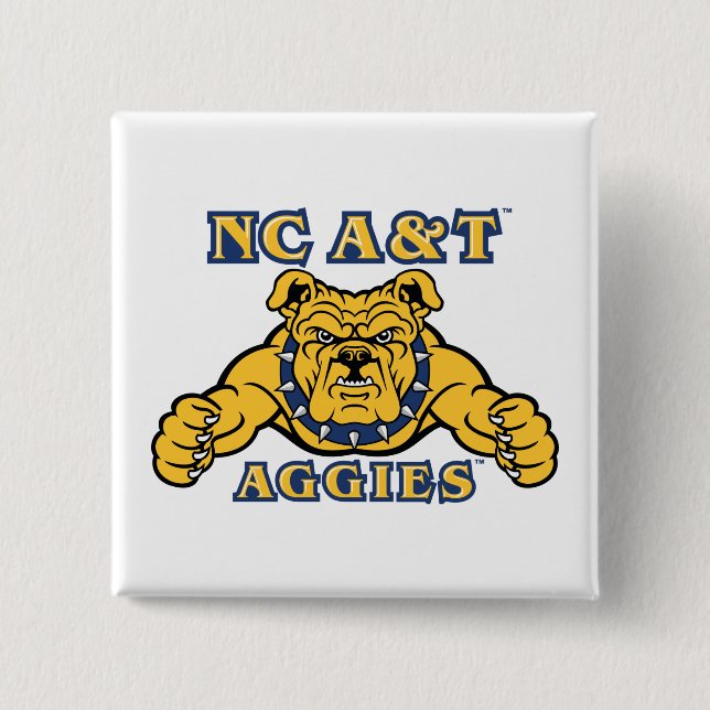 NC A&T Aggies | Aggie Bulldog 15 Cm Square Badge (Front)