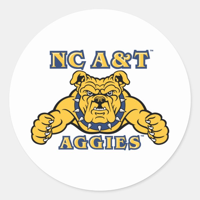 NC A&T Aggies | Aggie Bulldog Classic Round Sticker (Front)
