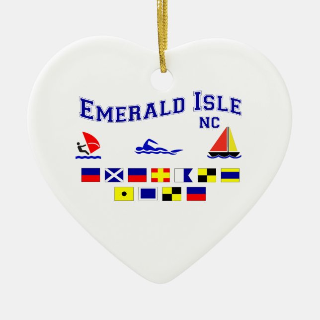 NC Emerald Isle SIG FL Ceramic Tree Decoration (Front)