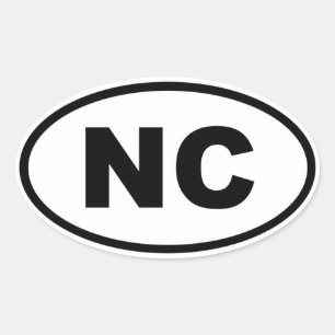 NC North Carolina Oval Sticker