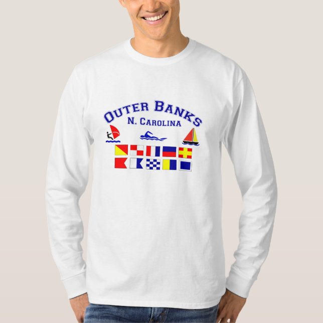 NC Outer Banks Signal Flags T-Shirt (Front)