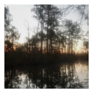 NC Sunrise Rustic Landscape Poster