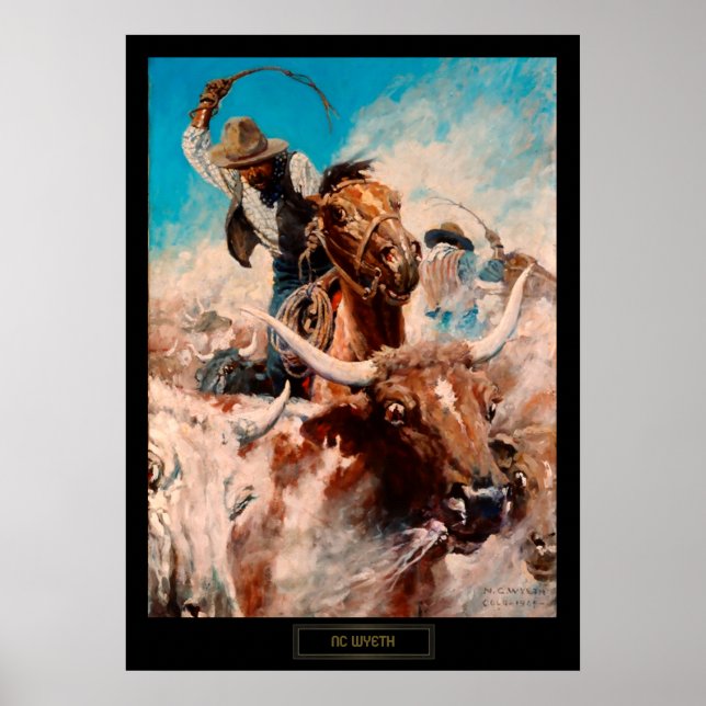 NC Wyeth Historical Painting "Cutting Out" Poster (Front)