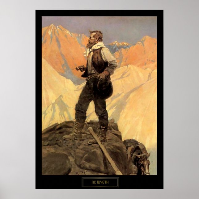 NC Wyeth Historical Painting "The Prospector" Poster (Front)