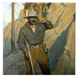 NC Wyeth Historical Painting "The Sheriff" Tile