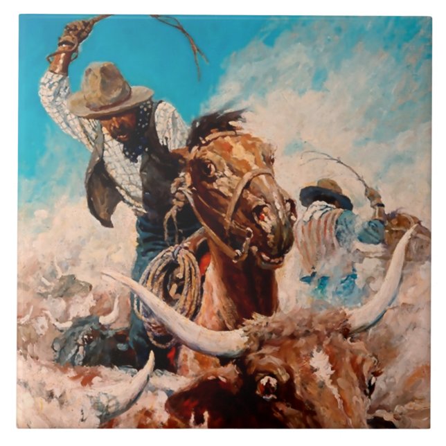 NC Wyeth Painting “Cutting Out” Tile (Front)