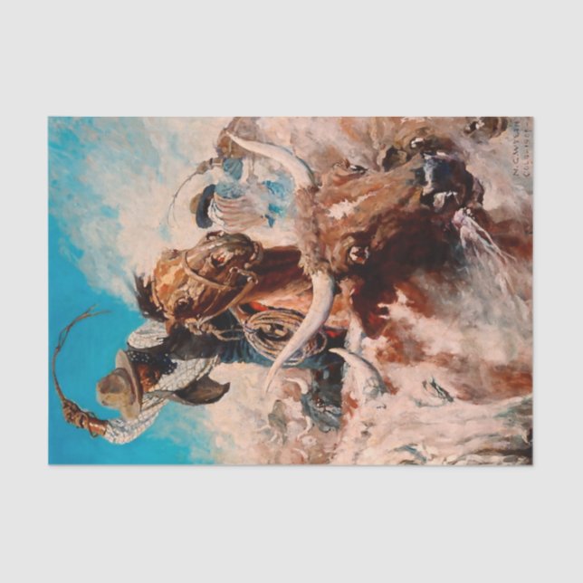 NC Wyeth Painting “Cutting Out” Tissue Paper (Front)