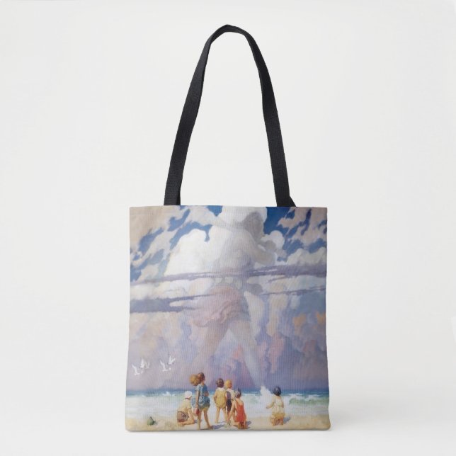 NC Wyeth The Giant Artwork Beach Coastal Tote Bag (Front)