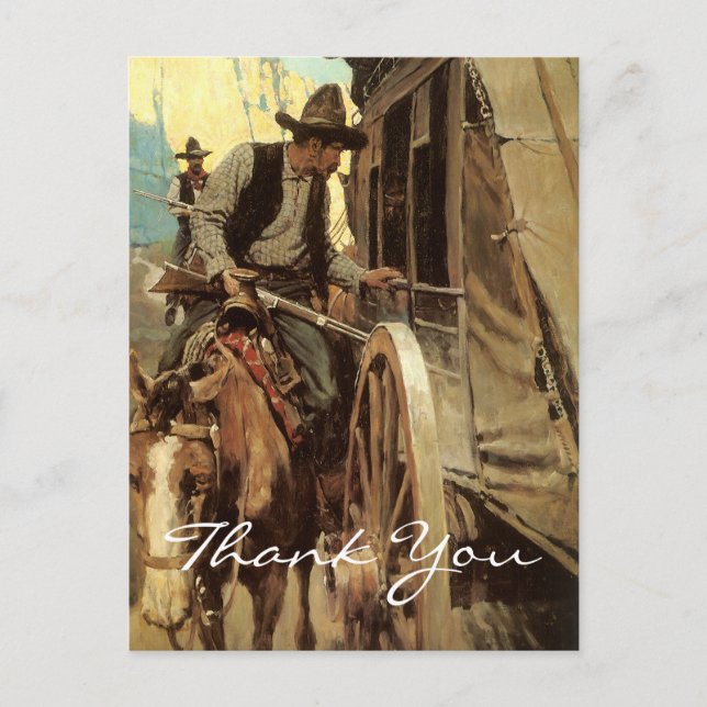 NC Wyeth Vintage Cowboy Postcard (Front)