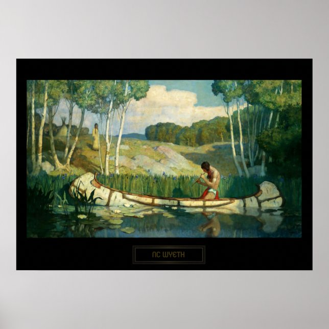NC Wyeth Western Painting Indian Love Call Poster (Front)