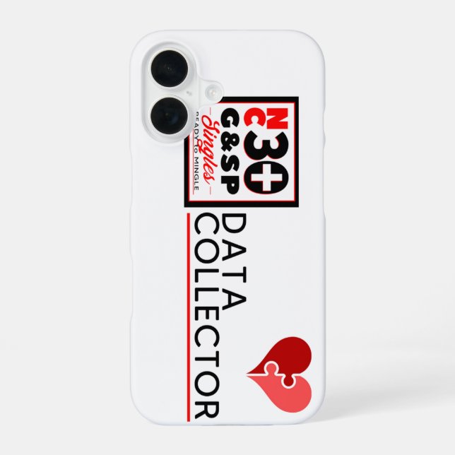 NCG&SP Singles Data Collector iPhone 16 Case (Back)