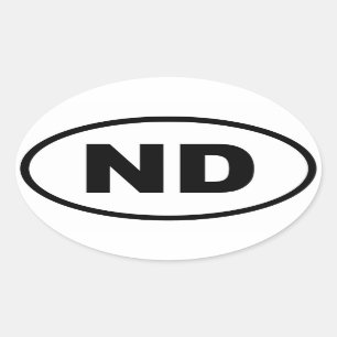 ND North Dakota Oval Sticker