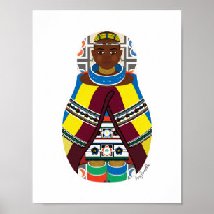 Ndebele, South African Matryoshka Poster