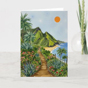 Ne Pali Coast Kauai Hawaii Watercolor Thank You Card