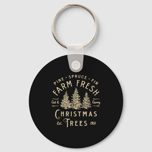 Ne Spruce Fir Farm Fresh Cut &amp; Carry Christmas Key Ring (Front)