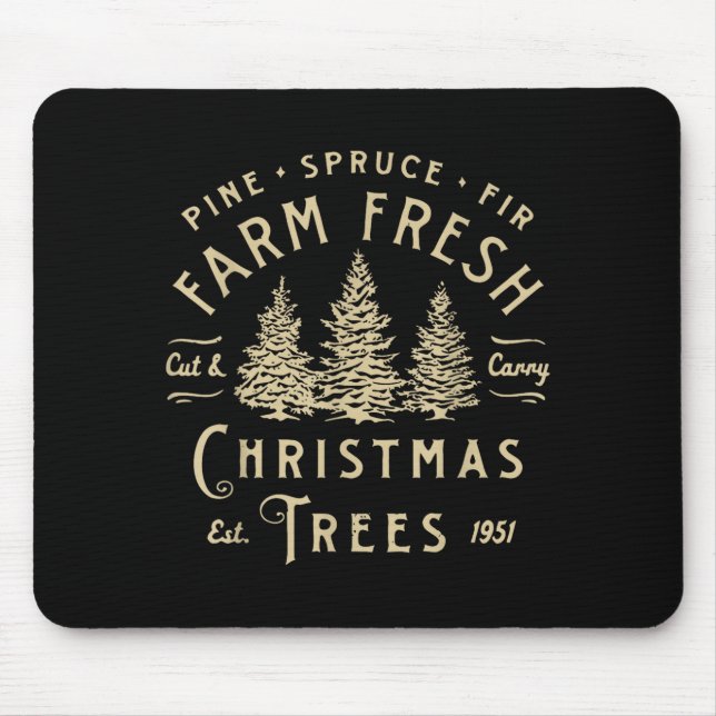 Ne Spruce Fir Farm Fresh Cut &amp; Carry Christmas Mouse Mat (Front)