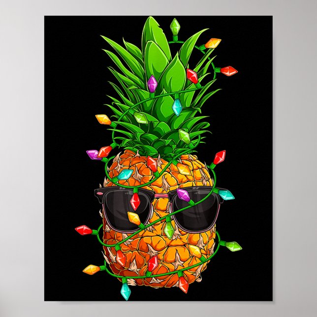 Ne Sungles Lights July Trocal Christmas Hawaiian  Poster (Front)