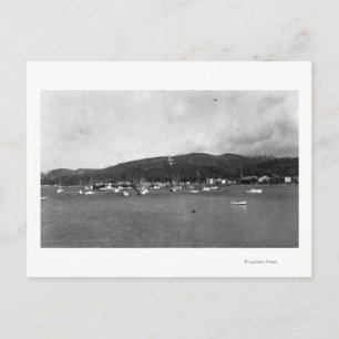 Neah Bay, WA View with Fishing Boats Photograph Postcard