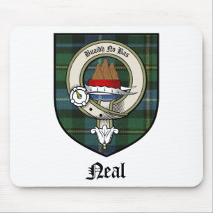 Neal Clan Crest Badge Tartan Mouse Mat
