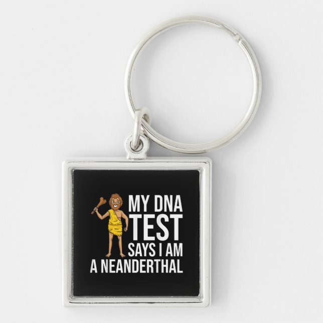 Neanderthal Caveman Woman Skull Gift Key Ring (Front)