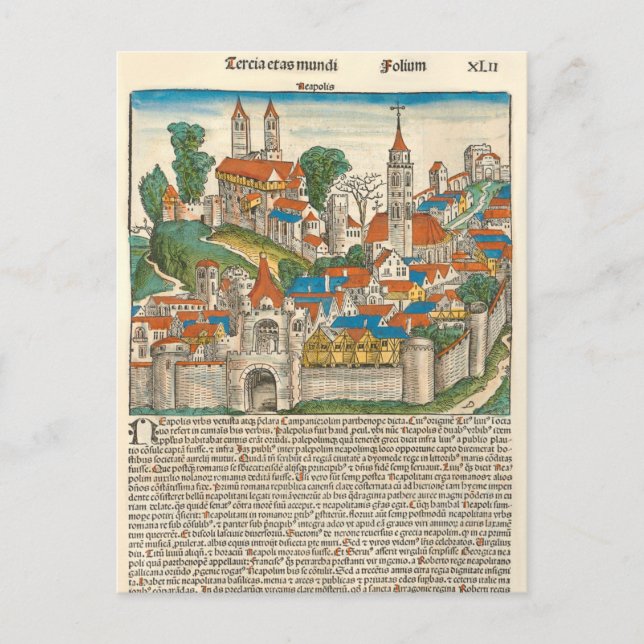 Neapolis Naples Italy Mediaeval Manuscript Postcard (Front)