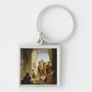 Neapolitan bagpipe player in wintry Rome, 1833 Key Ring