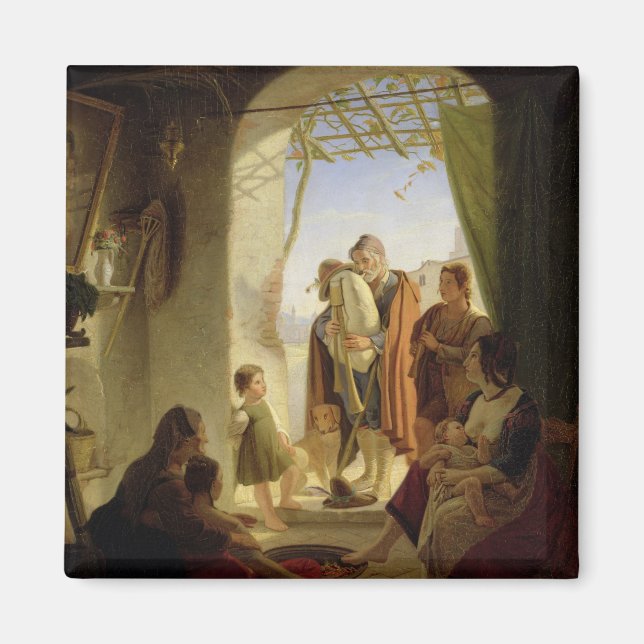 Neapolitan bagpipe player in wintry Rome, 1833 Magnet (Front)