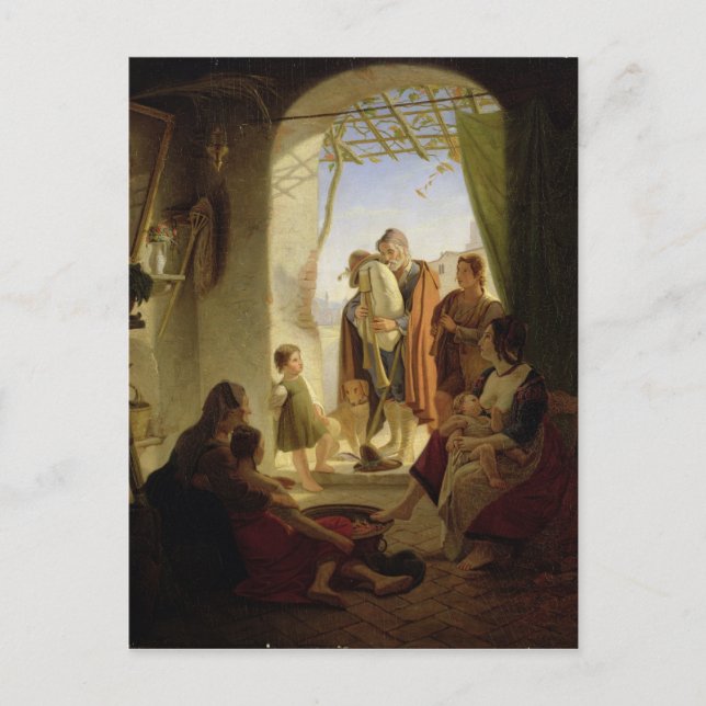 Neapolitan bagpipe player in wintry Rome, 1833 Postcard (Front)