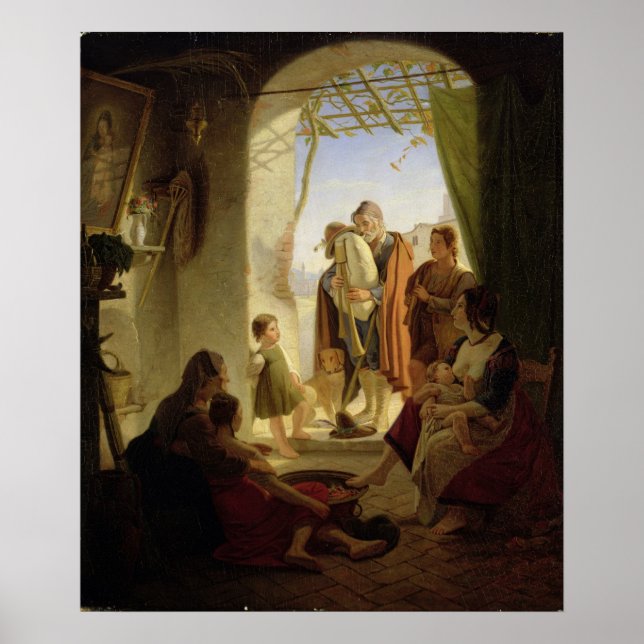Neapolitan bagpipe player in wintry Rome, 1833 Poster (Front)
