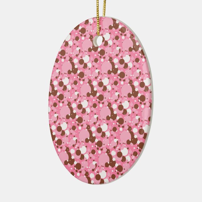 Neapolitan Dots 02 Pink Dark-OVAL ORNAMENT (Left)