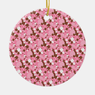 Neapolitan Dots 02 Pink Dark-ROUND ORNAMENT