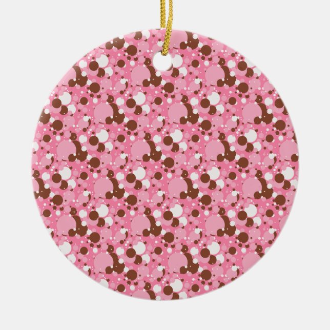 Neapolitan Dots 02 Pink Dark-ROUND ORNAMENT (Front)