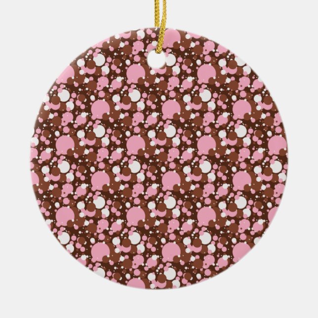 Neapolitan Dots 03 Brown M-ROUND ORNAMENT (Front)