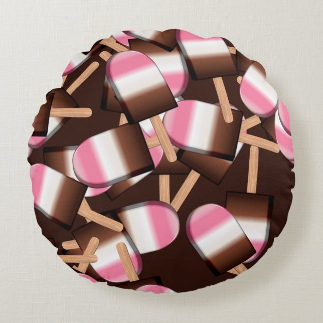 Neapolitan Ice Cream Bars 2-ROUND THROW PILLOW (Front)