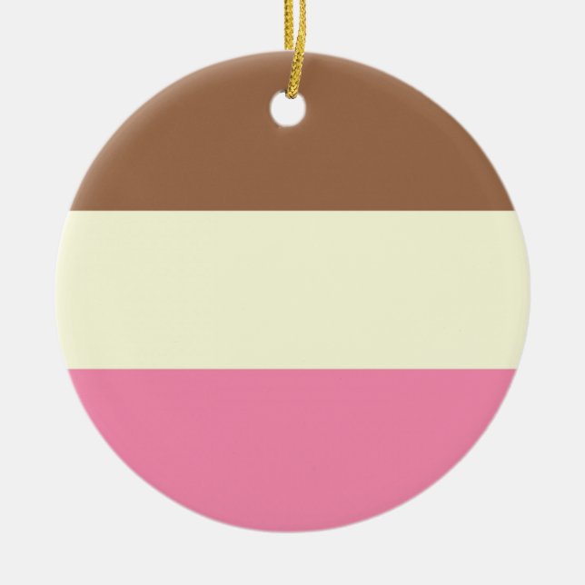 Neapolitan Ice Cream Ceramic Tree Decoration (Front)