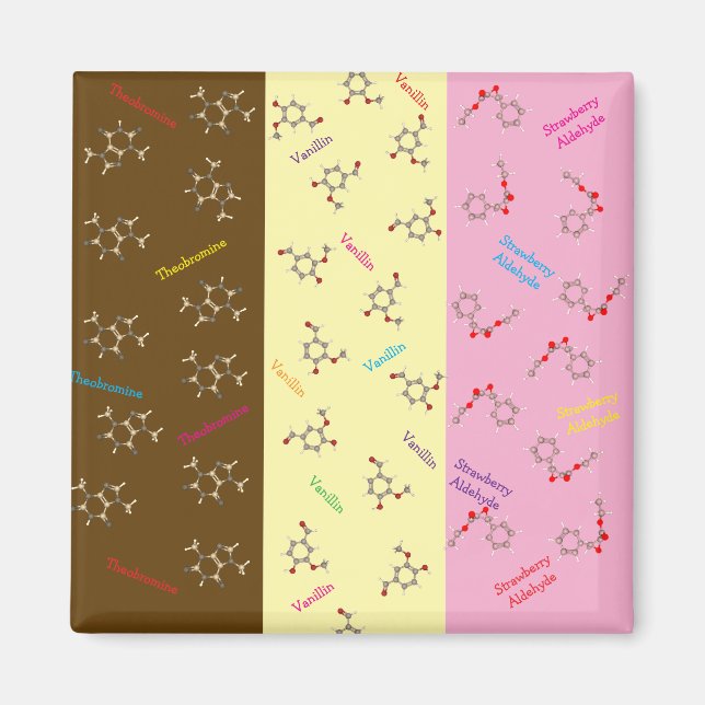 Neapolitan Ice Cream Chemistry Magnet (Front)