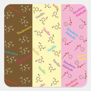 Neapolitan Ice Cream Chemistry Party Square Sticker