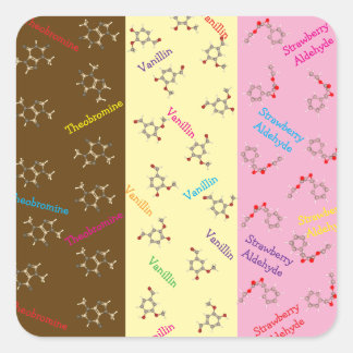 Neapolitan Ice Cream Chemistry Party Square Sticker