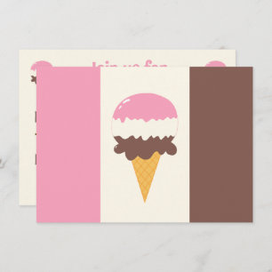 Neapolitan Ice Cream Cone Invitation
