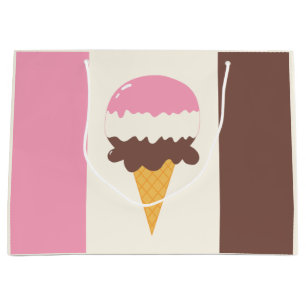 Neapolitan Ice Cream Cone Large Gift Bag