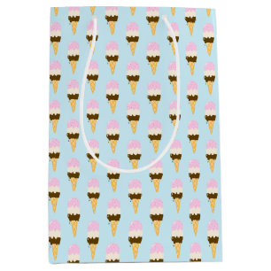 Neapolitan Ice Cream Cone Pattern Medium Gift Bag