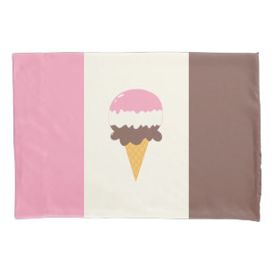 Neapolitan Ice Cream Cone Pillowcase