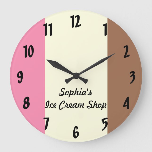 Neapolitan Ice Cream Large Clock (Front)