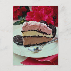 Neapolitan ice-cream pie postcard