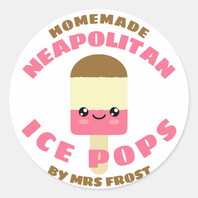 Neapolitan Ice Pops Classic Round Sticker (Front)