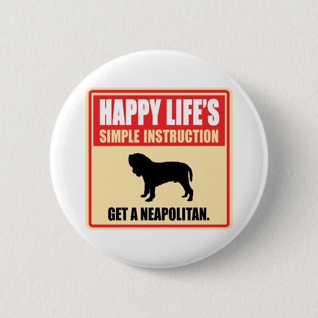 Neapolitan Mastiff 6 Cm Round Badge (Front)
