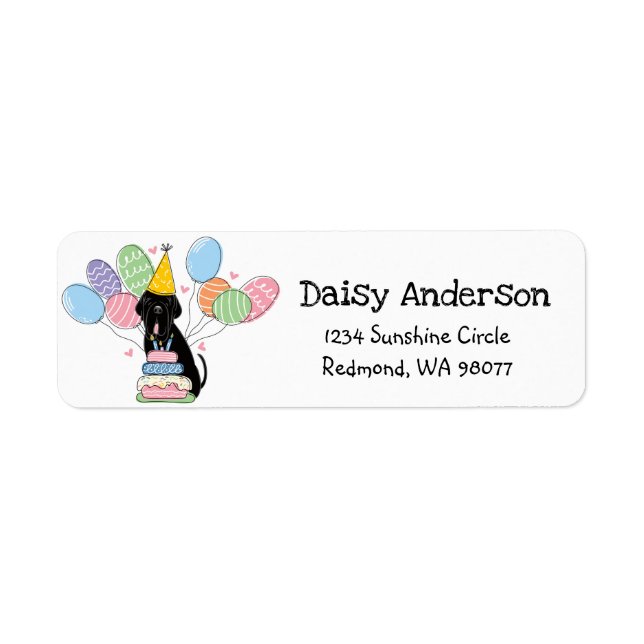 Neapolitan Mastiff Birthday Return Address Label (Front)