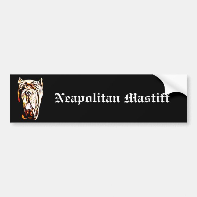 Neapolitan Mastiff bumper sticker (Front)