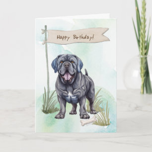 Neapolitan Mastiff Dog Breed Under Birthday Sign Card