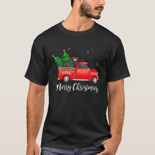 Neapolitan Mastiff Dog Riding Red Truck Christmas T-Shirt
